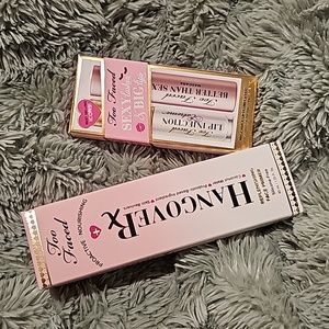 New Too Faced Hangover RX face primer with Deluxe size Lip Injection and Mascara